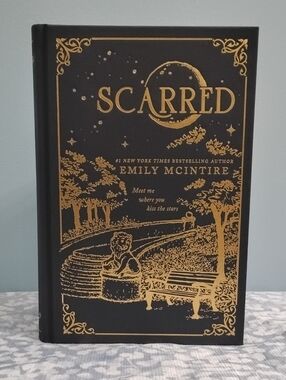 NWT Scarred By Emily McIntire Black Hardcover Book with Gold Foil Accents